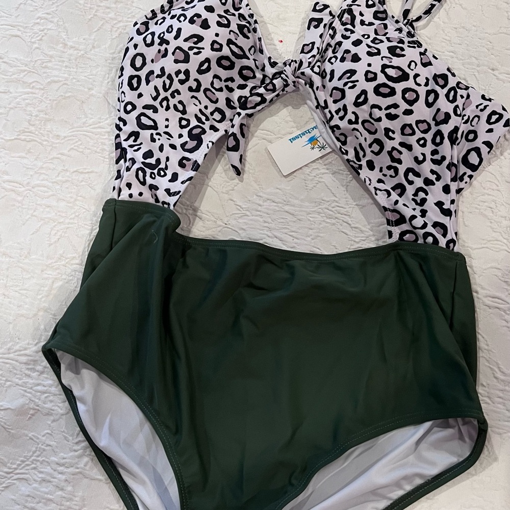 Green Leopard Kids One Piece